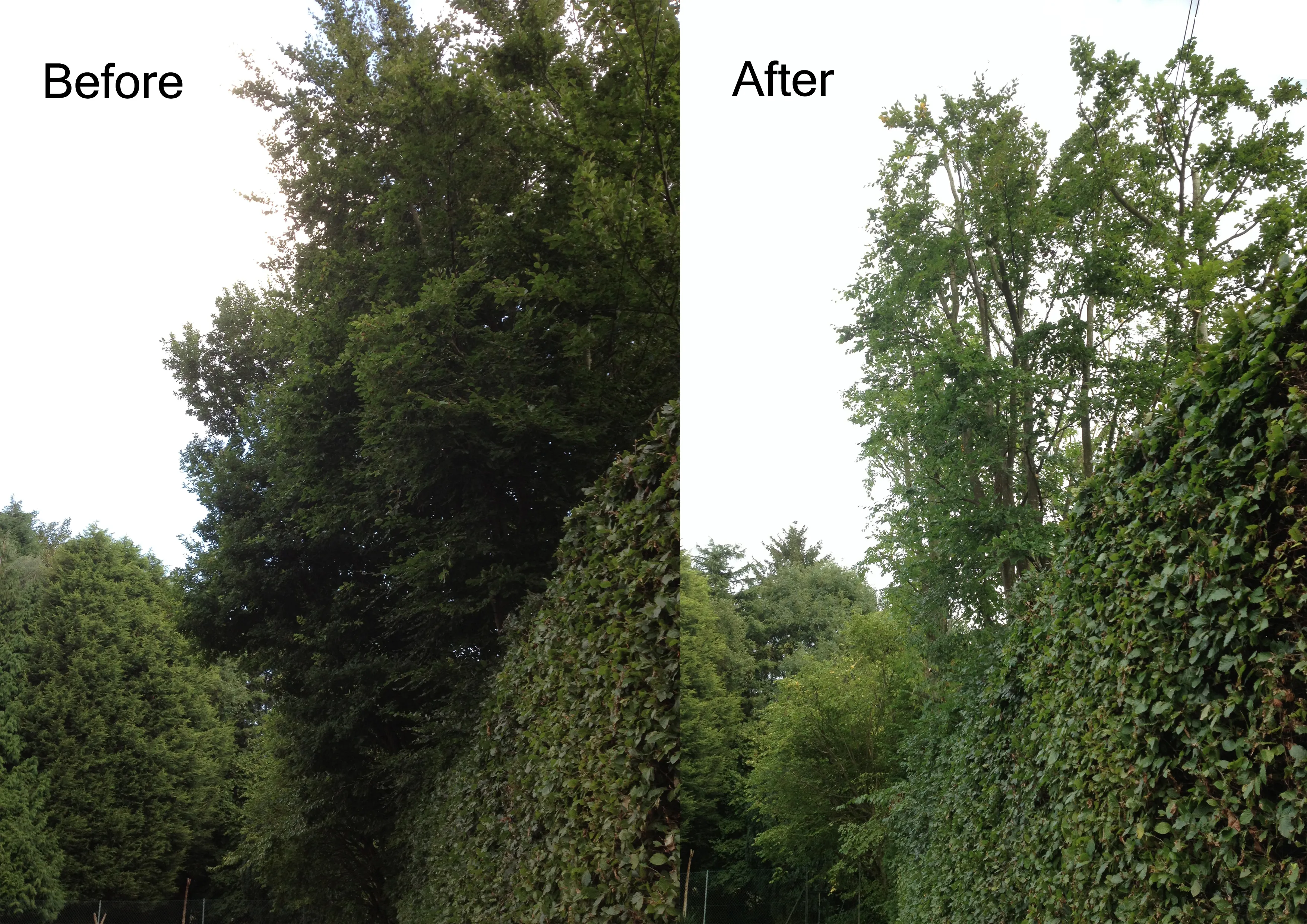 Before and after - overhang removal